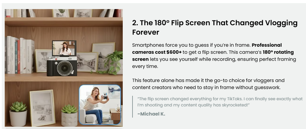 Digital Camera 4K for Photography and Video